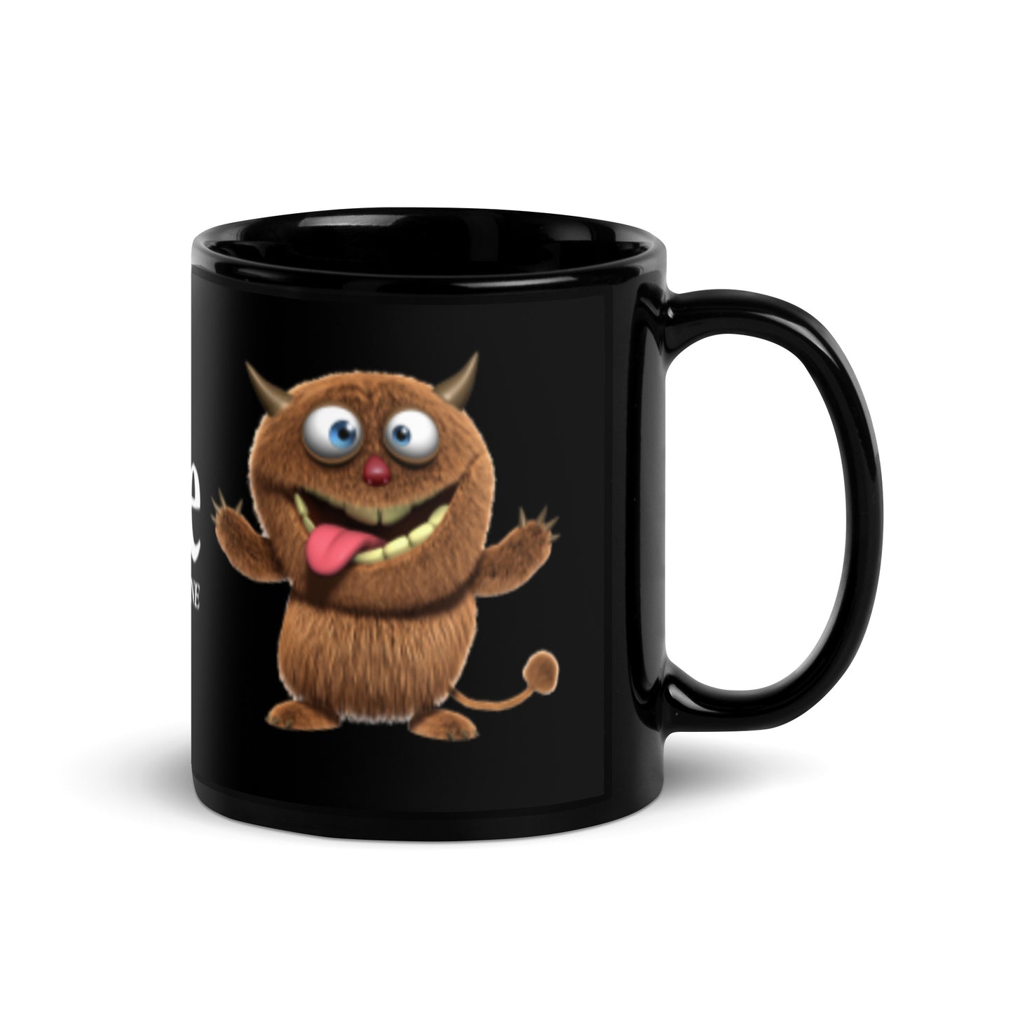 Wake-Up Smiling THUMPER & PULPHOUSE GLOSSY BLACK MUG - Goofy Coffee Tea Mug Fun & Humorous