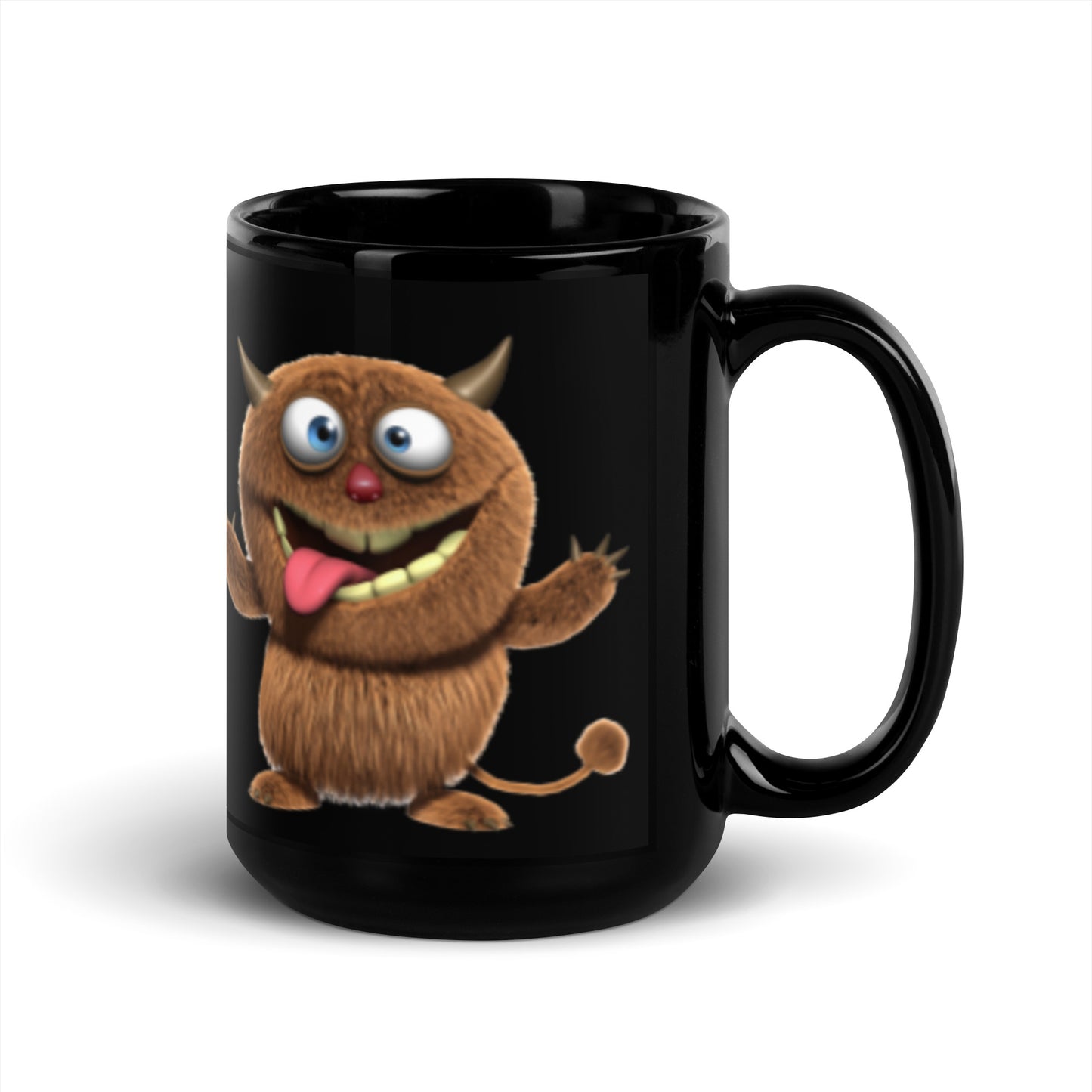 Wake-Up Smiling THUMPER & PULPHOUSE GLOSSY BLACK MUG - Goofy Coffee Tea Mug Fun & Humorous